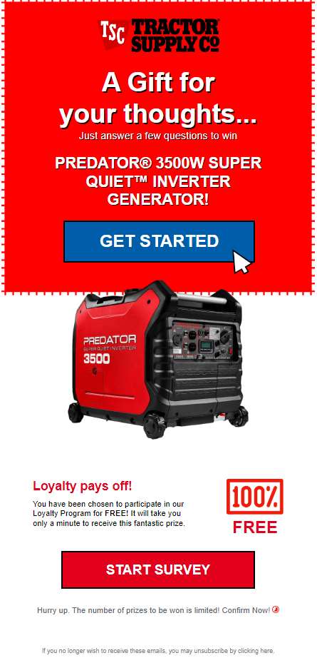 Win a Predator 3500W Super Quiet Inverter Generator – Tractor Supply Co